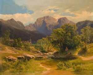 Blick Auf Den Traunsee by Leopold Heinrich Voescher