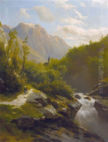 Sommerliches Gebirgsbachtal - view 1