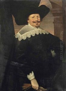 Portrait Of A Gentleman by Huygh Pietersz Voskuyl