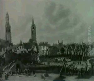 L'explosion De La Poudriere De Delft En 1654 by Daniel Vosmaer
