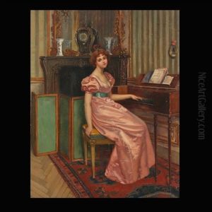 Lady At Spinet by Carl Leopold Voss
