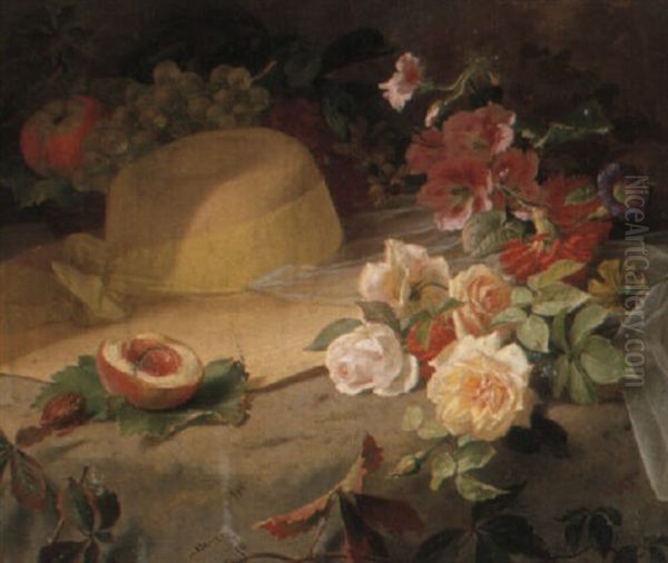 Flowers On A Straw Hat - view 1