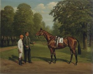 Burma Road In The Saddling Paddock With His Trainer And Jockey