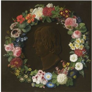 A Portrait Of A Man In A Flower Garland by Karl Voss