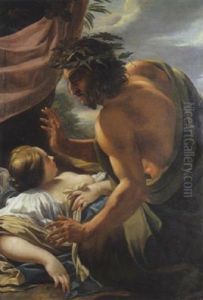 Nymphe Et Satyre by Aubin Vouet