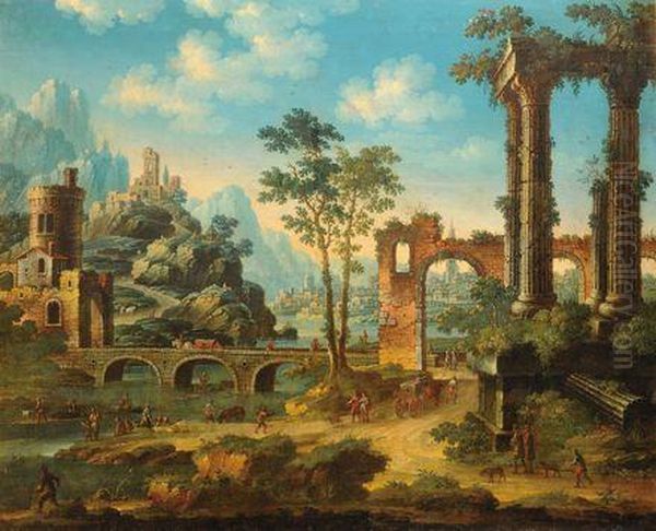Paesaggio Fluviale Con Ruderi - view 1