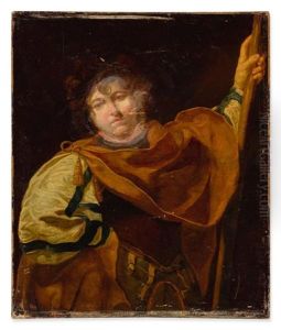 Portrait Of A Young Man In Armor, Three-quarter Length by Simon Vouet