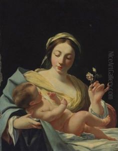 The Virgin And Child Of The Rose by Simon Vouet