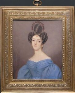 Portrait De Mademoiselle Agathe De Pontigny, En Buste, De Trois-quarts Vers La Gauche by Anne Nicole Voullemier