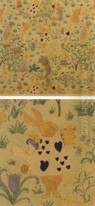 Alice In Wonderland (textile Design) by Charles Francis Annesley Voysey