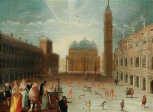 A Carnival Scene In The Piazza San Marco