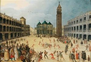 A Carnival Scene In Piazza San Marco by Sebastian Vrancx