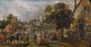 Dorfkirmes Mit Pferdemarkt In Einem Niederlandischen Dorf