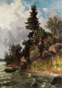 Einsames Boot An Der Kuste Einsames Boot An Der Kuste