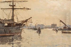 View Of The Oosterdok In Amsterdam by Cornelis Vreedenburgh