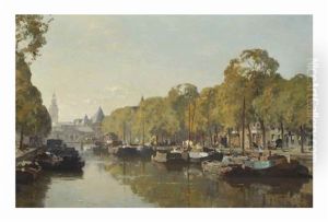 A View On The Geldersekade With The Nieuwmarkt In The Distance, Amsterdam