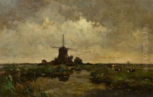Landscape With Windmill by Cornelis Vreedenburgh