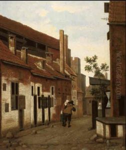 View Of A Small Street Of In A Dutch Town by Jacobus Vrel