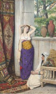 Contemplation In The Harem by Albrecht (Albert) Frans Lieven Vriendt