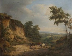 Patre Poussant Son Troupeau by Jan Bernard (Jean) de Vriendt