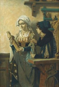Elegante Dame Im Atelier Des Kunstlers by Juliaan de Vriendt