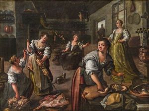 Kucheninterieur by Dirck De Vries