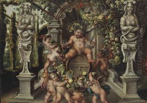 An Allegory Of Wine by Dirck De Vries
