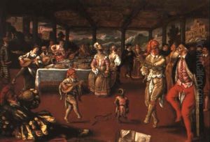 A Masked Feast by Dirck De Vries