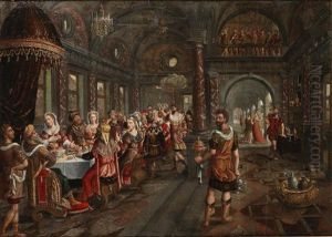 Belshazzar's Feast by Hans Vredeman (Jan) de Vries