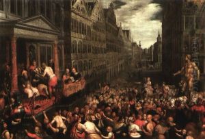 L'annonceur Publique (collab. With Gillis Mostaert) by Hans Vredeman (Jan) de Vries