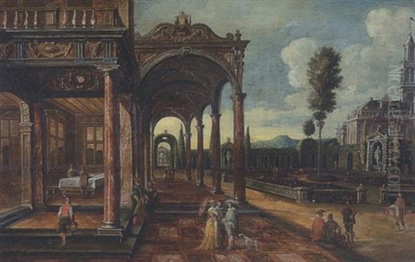 Phantastische Palastarchitektur Mit Einem Renaissancegarten - view 1