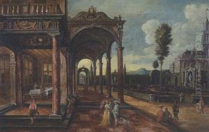 Phantastische Palastarchitektur Mit Einem Renaissancegarten by Hans Vredeman (Jan) de Vries