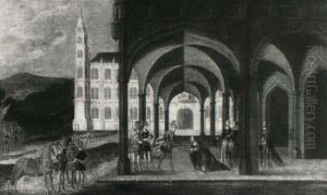 The Meeting Of Anthony And Cleopatra(?) by Hans Vredeman (Jan) de Vries