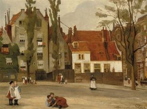 Children Playing On A Square by Henriette de (Susanna Cornelia) Vries