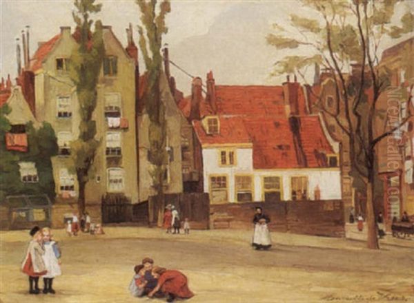 Children Playing In Front Of Houses - view 1