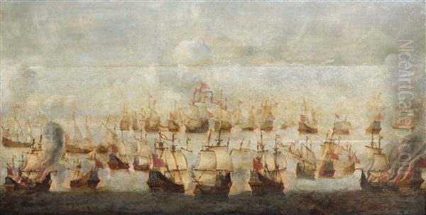 Naval Battle, Possibly Ter Heijde In 1653 - view 1