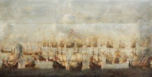 Naval Battle, Possibly Ter Heijde In 1653