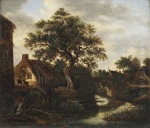 Dorflandschaft Mit Brucke by Jansz van Vries