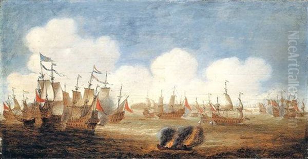 A Naval Action (battle Of The Downs?) - view 1