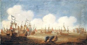A Naval Action (battle Of The Downs?) by Jansz van Vries