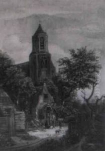 Paysage Avec Une Eglise by Jansz van Vries