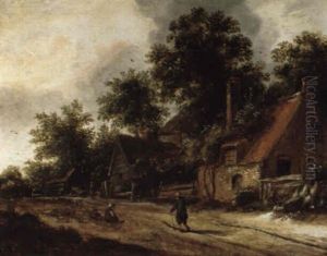 Bauernhauser An Einem Waldweg Bauernhauser An Einem Waldweg