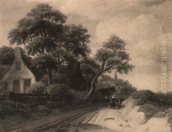 Paysage Avec Un Chemin Pres D'une Auberge - view 1