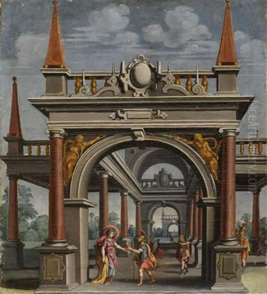 Deux Interieurs De Palais Vus En Perspective (2 Works) - view 1