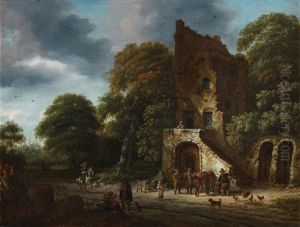 Travellers Before A Country Inn