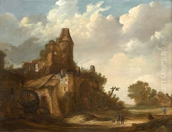 Promeneurs Pres D'une Architecture En Ruine - view 1