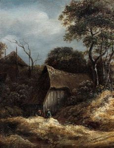 Chaumiere Dans Un Paysage by Roelof van Vries