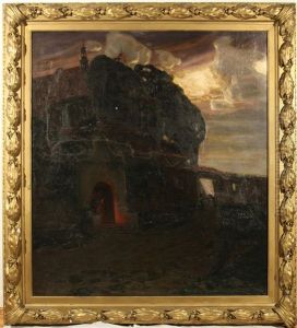 At The Wall Of The Monastery by Konstantin Kharitonovich Vroblevsky