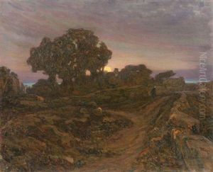 Sunset Over The Hilltop by Konstantin Kharitonovich Vroblevsky