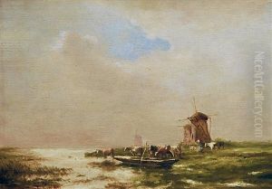 Landschaft Mit Kuhen by Jan Vrolijk